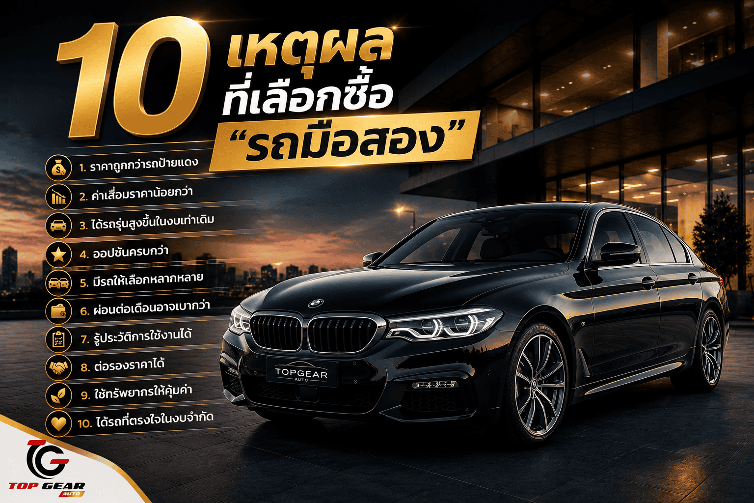 🚗 10 เหตุผลที่เลือกซื้อ “รถมือสอง”
